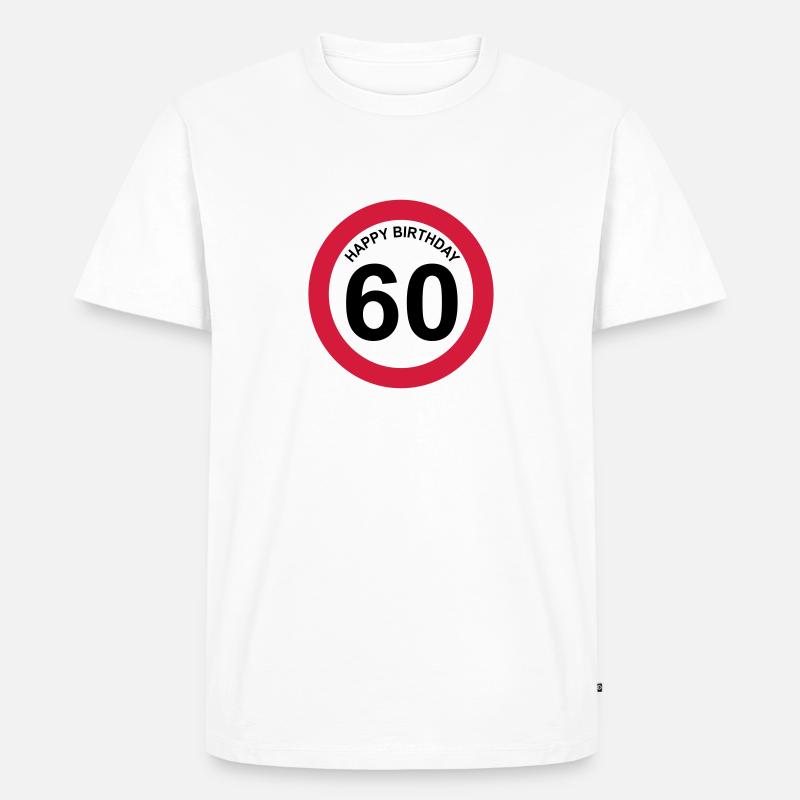 60 - Männer Premium Bio T-Shirt - Weiß