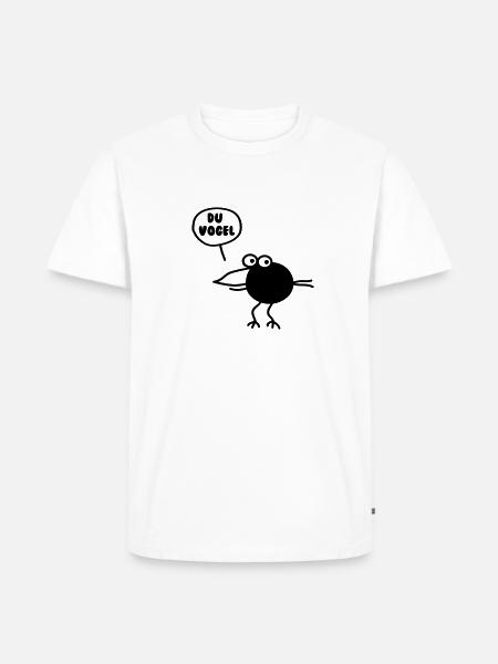 Du Vogel - Männer Premium Bio T-Shirt - Weiß