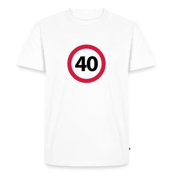 40e Anniversaire - T-shirt Premium bio Homme - blanc - Devant - Nico (187cm)