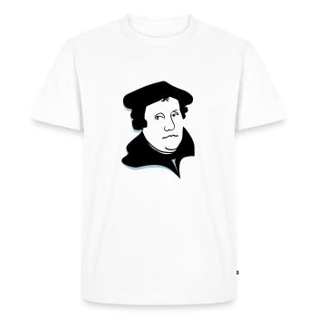 Portrait Martin Luther - T-shirt Premium bio Homme - blanc - Devant - Nico (187cm)