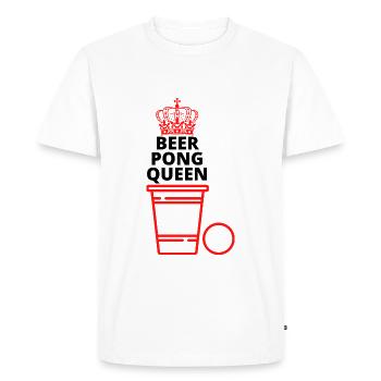 Beer Pong Queen - Men's Premium Organic T-Shirt - white - Front - Nico (187cm)