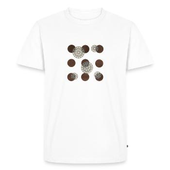 Une chose bien équilibrée - l’impression de matériaux sur VanDyke Braun - T-shirt Premium bio Homme - blanc - Devant - Nico (187cm)