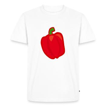 paprika chilli chili pepper citrus veggie vegetable - Men's Premium Organic T-Shirt - white - Front - Nico (187cm)