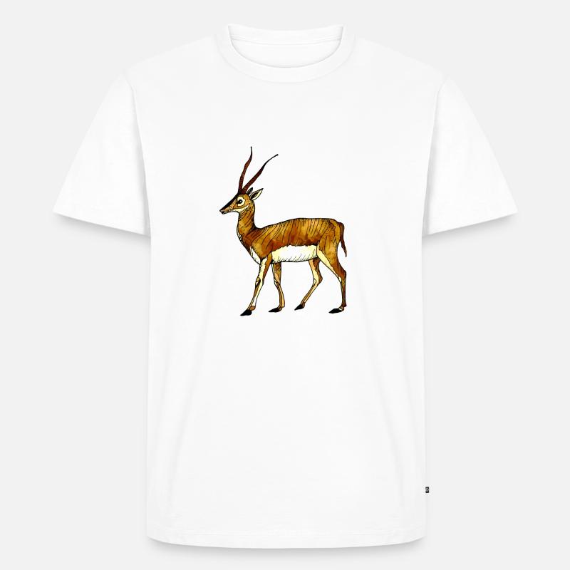 Antilope - Männer Premium Bio T-Shirt - Weiß