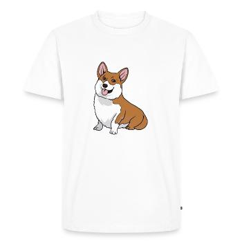 Welsh Corgi Pembroke Cardigan Dog - Men's Premium Organic T-Shirt - white - Front - Nico (187cm)
