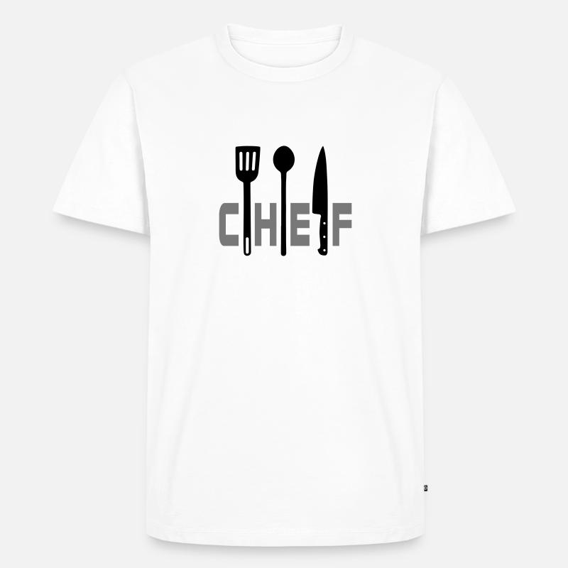 chef ustensiles - Männer Premium Bio T-Shirt - Weiß