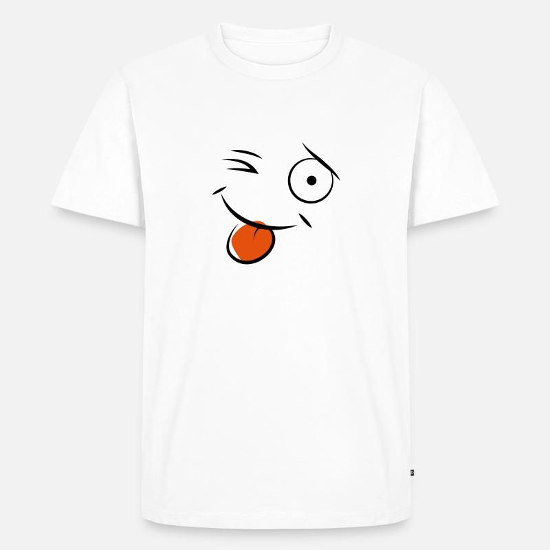 Smiley - Männer Premium Bio T-Shirt - Weiß