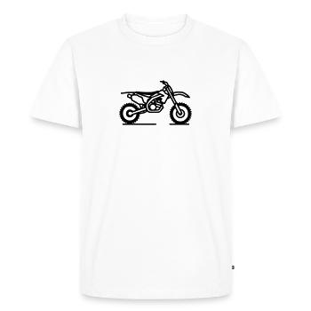Minimalist Motocross Bike Silhouette - black - Men's Premium Organic T-Shirt - white - Front - Nico (187cm)