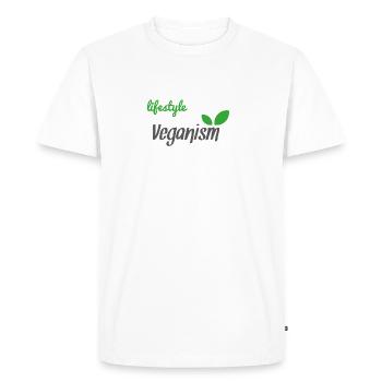 lifestyle veganism vegan veggie vegan - Men's Premium Organic T-Shirt - white - Front - Nico (187cm)