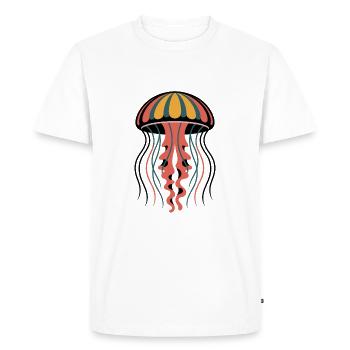 Graphique rétro coloré de méduse - T-shirt Premium bio Homme - blanc - Devant - Nico (187cm)