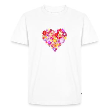 FLEURS COEUR - T-shirt Premium bio Homme - blanc - Devant - Nico (187cm)