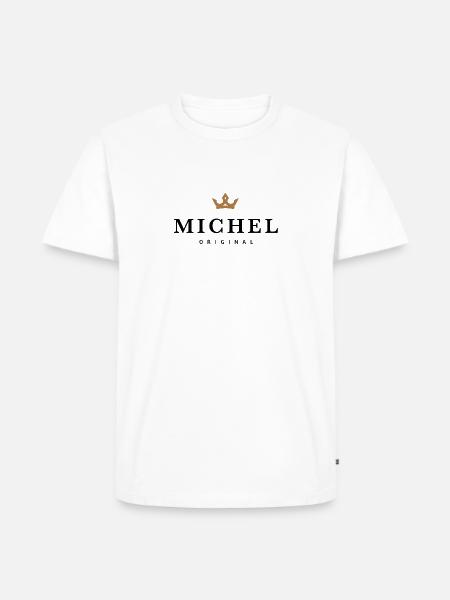 Michel - Männer Premium Bio T-Shirt - Weiß