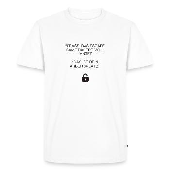 Lieu de travail - T-shirt Premium bio Homme - blanc - Devant - Nico (187cm)