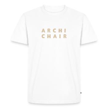 Archi chair - very expensive Anagramme jeu de mots - T-shirt Premium bio Homme - blanc - Devant - Nico (187cm)