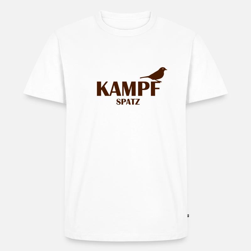 Kampf Spatz (md) - Männer Premium Bio T-Shirt - Weiß