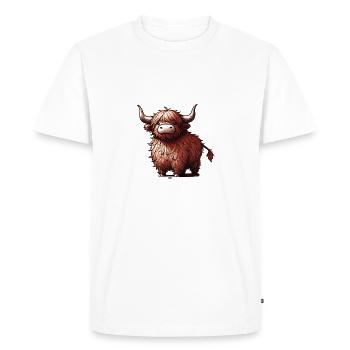 Charmant Highland Cattle Rustic Animal Design - T-shirt Premium bio Homme - blanc - Devant - Nico (187cm)