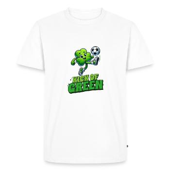 Kick of Green - Design inspiré du football et de la chance - T-shirt Premium bio Homme - blanc - Devant - Nico (187cm)