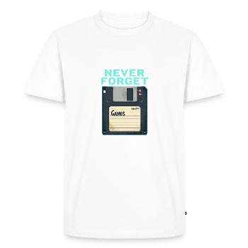 N’oubliez jamais la conception rétro de disquettes - T-shirt Premium bio Homme - blanc - Devant - Nico (187cm)