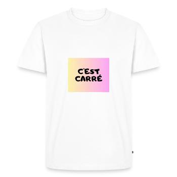 C'est Carré - T-shirt Premium bio Homme - blanc - Devant - Nico (187cm)