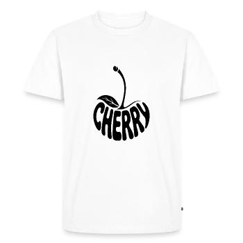 Cherry - Cool Fruit Logo - Men's Premium Organic T-Shirt - white - Front - Nico (187cm)