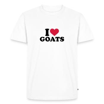I love Goats - Men's Premium Organic T-Shirt - white - Front - Nico (187cm)