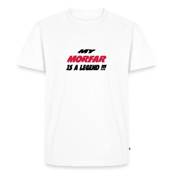 My morfar is a legend !!! - T-shirt Premium bio Homme - blanc - Devant - Nico (187cm)