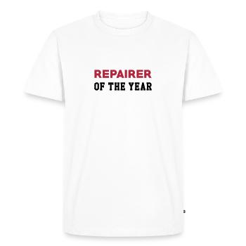 Repairer Repair Reparatur Réparateur Réparation - Men's Premium Organic T-Shirt - white - Front - Nico (187cm)