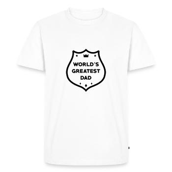 Papa Fête des Pères Naissance Bébé Anniversaire - T-shirt Premium bio Homme - blanc - Devant - Nico (187cm)