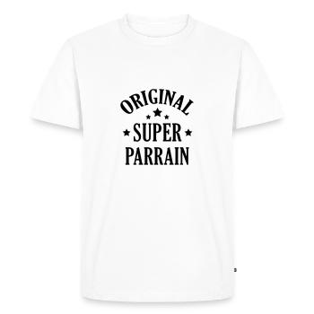 Parrain / Marraine / Filleule / Filleul - T-shirt Premium bio Homme - blanc - Devant - Nico (187cm)