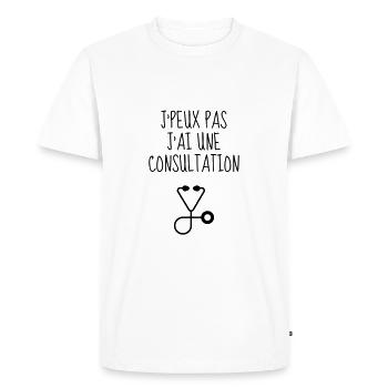 Doctor Arzt Médecin Docteur Medecine Life - Men's Premium Organic T-Shirt - white - Front - Nico (187cm)