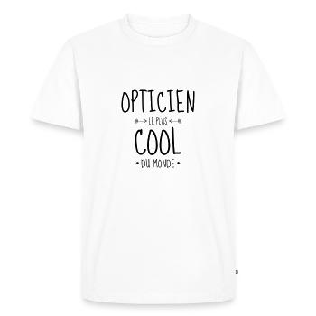 Optician Optiker Opticien Glasses Eyes Lunettes - Men's Premium Organic T-Shirt - white - Front - Nico (187cm)