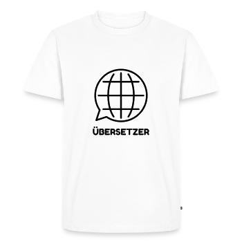 traducteur / traduction / traductrice / traduire - T-shirt Premium bio Homme - blanc - Devant - Nico (187cm)