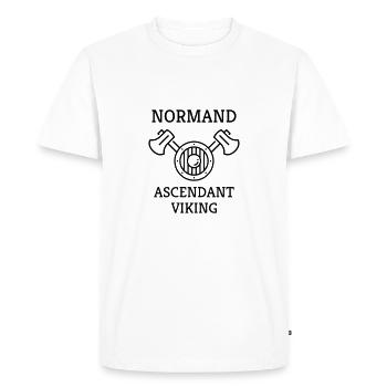 Normandie / Normand / Normande / France - T-shirt Premium bio Homme - blanc - Devant - Nico (187cm)