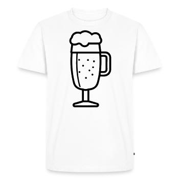 Bière - T-shirt Premium bio Homme - blanc - Devant - Nico (187cm)