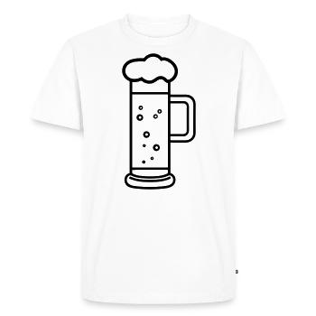 Bière - T-shirt Premium bio Homme - blanc - Devant - Nico (187cm)