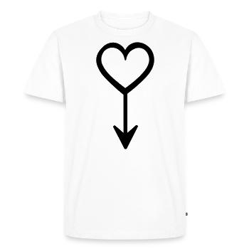 Flèche coeur - T-shirt Premium bio Homme - blanc - Devant - Nico (187cm)