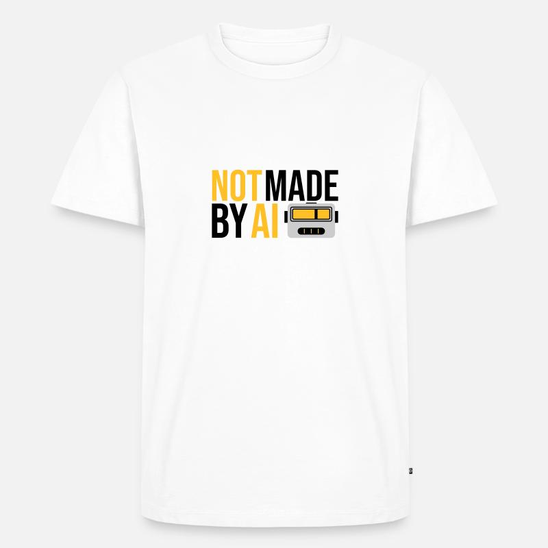 Not made by AI - Männer Premium Bio T-Shirt - Weiß