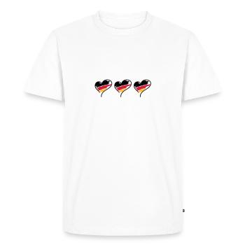 Allemagne, trois, trois, coeur, la Coupe du Monde - T-shirt Premium bio Homme - blanc - Devant - Nico (187cm)