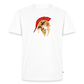 Sparta Collage - Men's Premium Organic T-Shirt - white - Front - Nico (187cm)