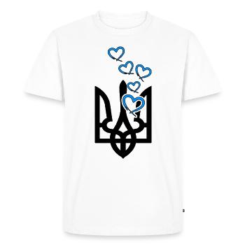 UKRAINE « slava ukraini » ukraine-love frontsupport - T-shirt Premium bio Homme - blanc - Devant - Nico (187cm)