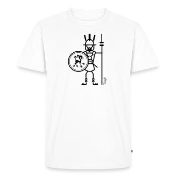 Guerrier Marse 02 - T-shirt Premium bio Homme - blanc - Devant - Nico (187cm)