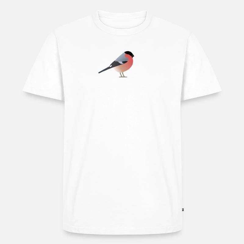 Dompfaff (Pyrrhula pyrrhula) - Männer Premium Bio T-Shirt - Weiß