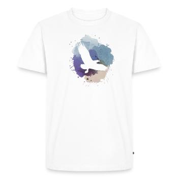 eagle,painting,grey,,flies,bird,blue,mountains - Men's Premium Organic T-Shirt - white - Front - Nico (187cm)