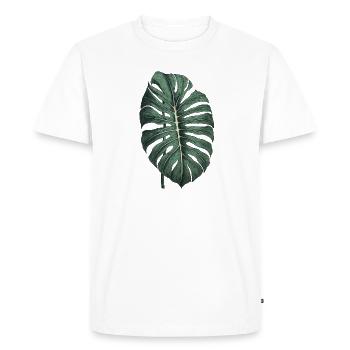 Feuille Monstera cool, motif végétal - T-shirt Premium bio Homme - blanc - Devant - Nico (187cm)
