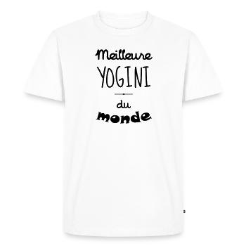 Meilleure YOGINI du monde ! - T-shirt Premium bio Homme - blanc - Devant - Nico (187cm)