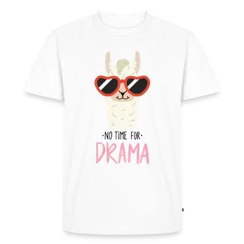 Le lama n’a pas le temps pour le drame - T-shirt Premium bio Homme - blanc - Devant - Nico (187cm)