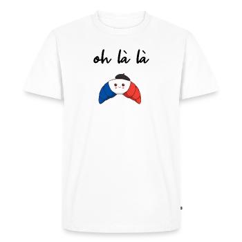 France Croissant Oh la la idée cadeau - T-shirt Premium bio Homme - blanc - Devant - Nico (187cm)