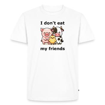 Je ne mange pas mes amis - T-shirt Premium bio Homme - blanc - Devant - Nico (187cm)
