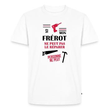 Frère Frérot Frere Bébé Naissance Famille Baby - Men's Premium Organic T-Shirt - white - Front - Nico (187cm)