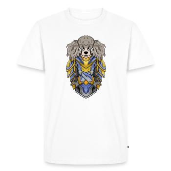 Knight Dog Dog Breed Poodle with Armor - Men's Premium Organic T-Shirt - white - Front - Nico (187cm)